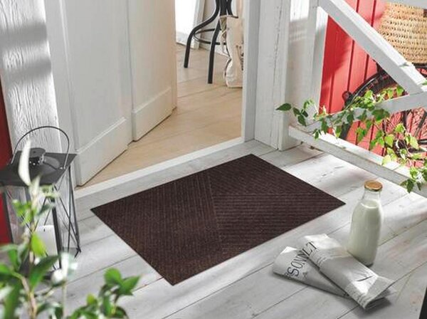 PREDPRAŽNIK Dune Stripes dark brown 45/75 cm reliefno temno rjava