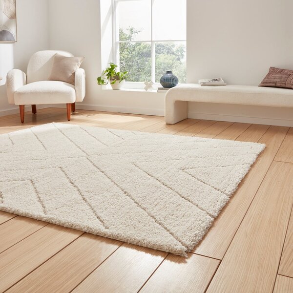 Kremno bela preproga 120x170 cm Ideal Shaggy – Think Rugs