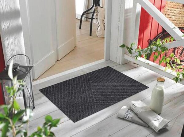 PREDPRAŽNIK Dune Stripes dark grey 45/75 cm reliefno temno siva