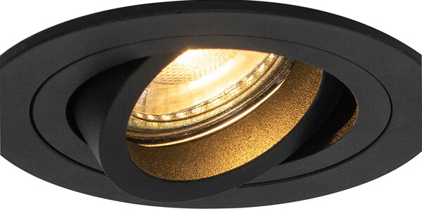 Set 6 modernih vgradnih reflektorjev črni - Rondoo