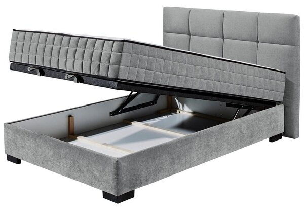 POSTELJA Z VZMETNICO 140 cm x 200 cm , tekstil, leseni material antracit
