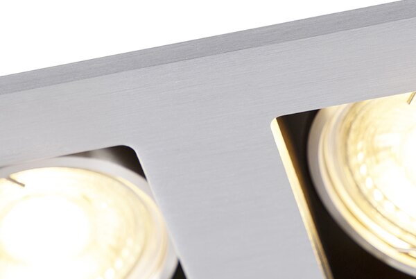 Set 6 vgradnih reflektorjev aluminijastih pravokotnih z 2 žarnicama - Qure