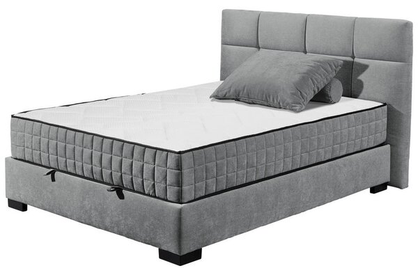 POSTELJA Z VZMETNICO 140 cm x 200 cm , tekstil, leseni material antracit
