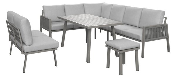 JEDILNA LOUNGE GARNITURA tkanina aluminij