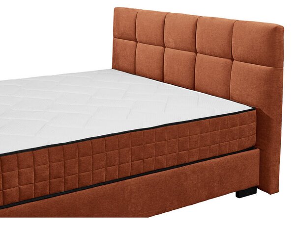 POSTELJA Z VZMETNICO 160 cm x 200 cm , tekstil, leseni material barve konjaka