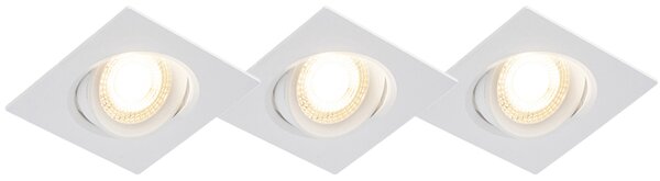 Set 3 vgradnih reflektorjev bele barve, vključno z LED, 3-stopenjsko zatemnitvijo - Miu