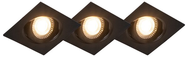 Nabor 3 vgradnih reflektorjev črne barve, vključno z LED, 3-stopenjska zatemnitev - Miu