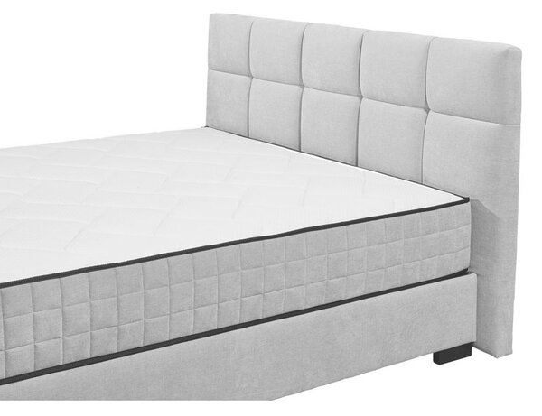 POSTELJA Z VZMETNICO 180 cm x 200 cm , tekstil, leseni material svetlo siva