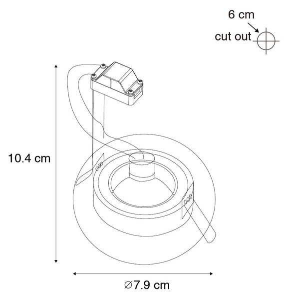 Set van 6 inbouwspots wit rond GU10 50mm IP44 - Xena