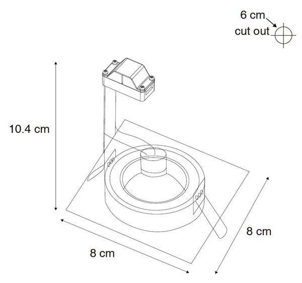 Komplet 6 vgradnih reflektorjev belih kvadratnih GU10 50 mm IP44 - Xena