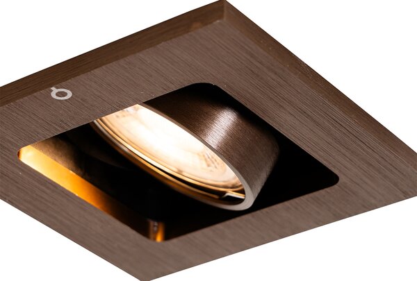 Set 6 modernih vgradnih reflektorjev temno bronaste barve, nastavljivi - Qure