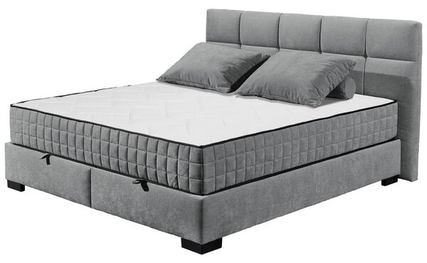 POSTELJA Z VZMETNICO 160 cm x 200 cm , tekstil, leseni material antracit
