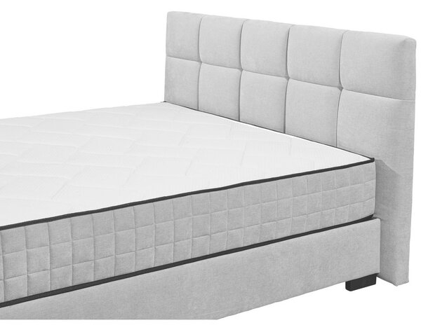POSTELJA Z VZMETNICO 160 cm x 200 cm , tekstil, leseni material svetlo siva