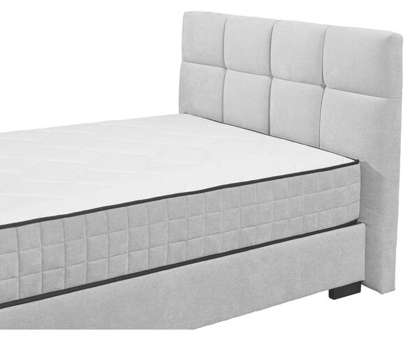 POSTELJA Z VZMETNICO 120 cm x 200 cm , tekstil, leseni material svetlo siva