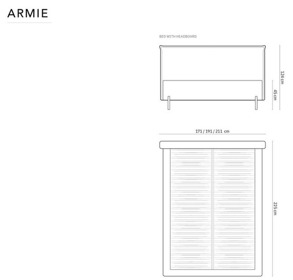 Bela oblazinjena zakonska postelja s prostorom za shranjevanje in letvenim dnom 140x200 cm Armie – Milo Casa