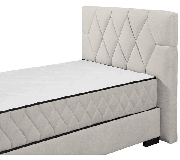 POSTELJA Z VZMETNICO 120 cm x 200 cm , tekstil, leseni material bež