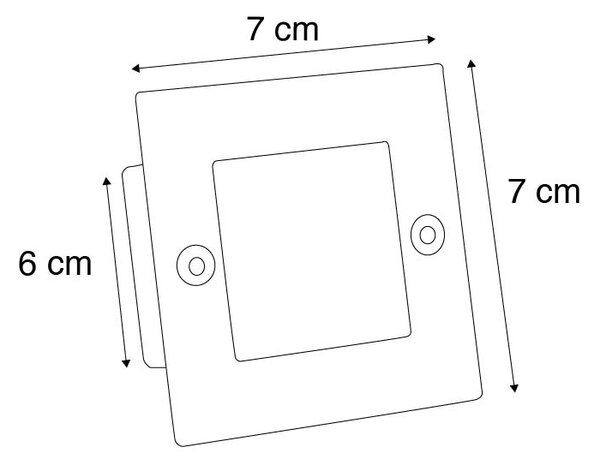 Komplet 6 modernih vgradnih reflektorjev jeklo vklj. LED - Square 7