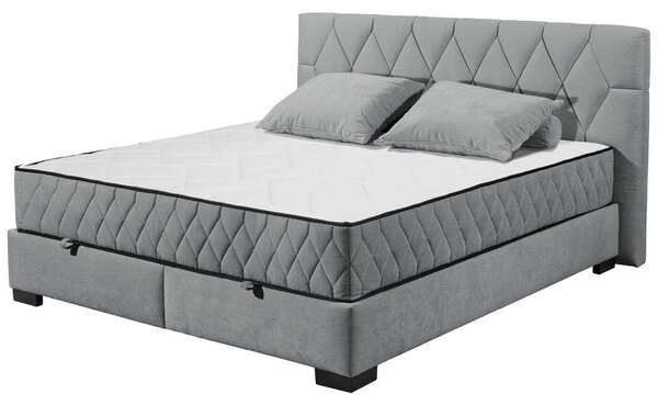 POSTELJA Z VZMETNICO 180 cm x 200 cm , tekstil, leseni material antracit