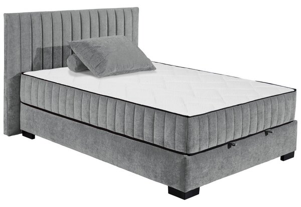 POSTELJA Z VZMETNICO 140 cm x 200 cm , tekstil, leseni material antracit