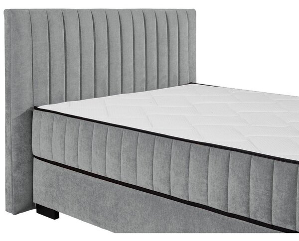 POSTELJA Z VZMETNICO 140 cm x 200 cm , tekstil, leseni material antracit