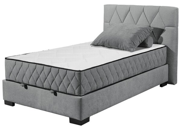 POSTELJA Z VZMETNICO 120 cm x 200 cm , tekstil, leseni material antracit