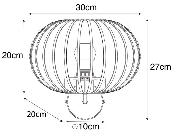 Dizajnerska stenska svetilka bela 30 cm - Johanna