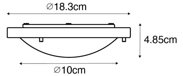 Sodobna stropna svetilka bela 18 cm IP44 - Yuma