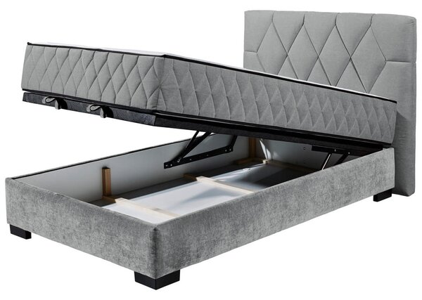 POSTELJA Z VZMETNICO 120 cm x 200 cm , tekstil, leseni material antracit