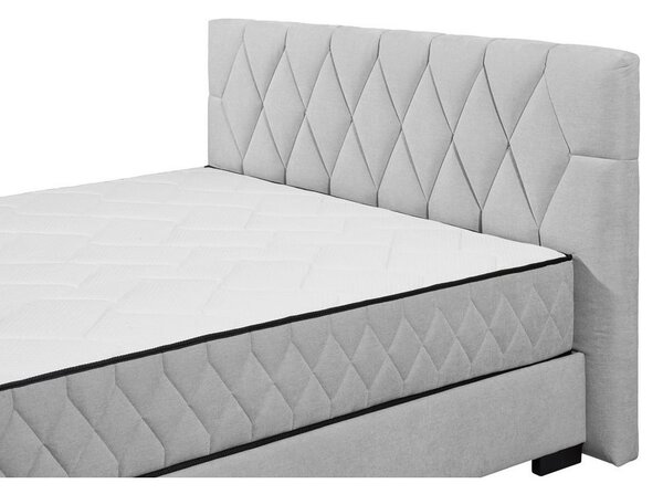 POSTELJA Z VZMETNICO 180 cm x 200 cm , tekstil, leseni material svetlo siva