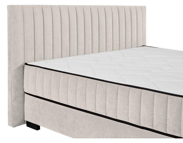 POSTELJA Z VZMETNICO 180 cm x 200 cm , tekstil, leseni material bež