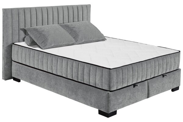 POSTELJA Z VZMETNICO 160 cm x 200 cm , tekstil, leseni material antracit