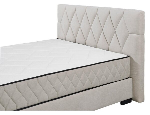POSTELJA Z VZMETNICO 160 cm x 200 cm , leseni material, tekstil bež
