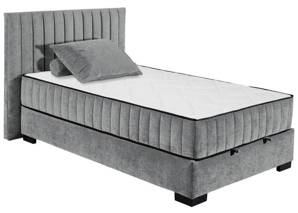 POSTELJA Z VZMETNICO 120 cm x 200 cm , tekstil, leseni material antracit