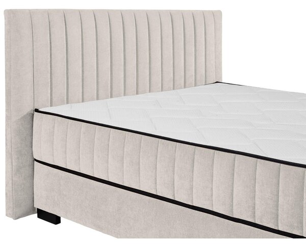 POSTELJA Z VZMETNICO 160 cm x 200 cm , tekstil, leseni material bež