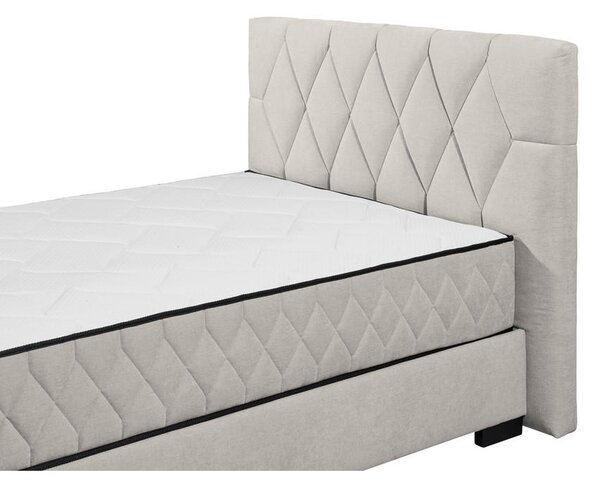 POSTELJA Z VZMETNICO 140 cm x 200 cm , tekstil, leseni material bež