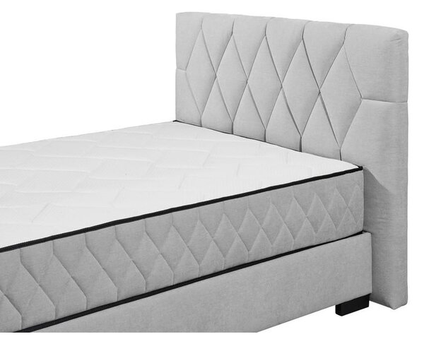 POSTELJA Z VZMETNICO 140 cm x 200 cm , tekstil, leseni material svetlo siva
