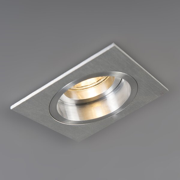 Komplet 6 vgradnih reflektorjev kvadratni aluminij nastavljiv - Chuck