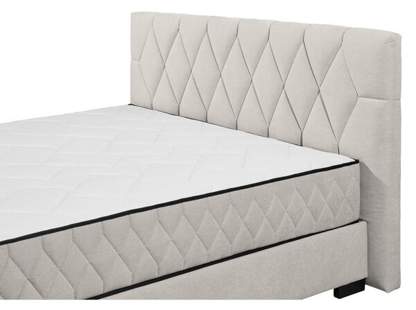 POSTELJA Z VZMETNICO 180 cm x 200 cm , tekstil, leseni material bež