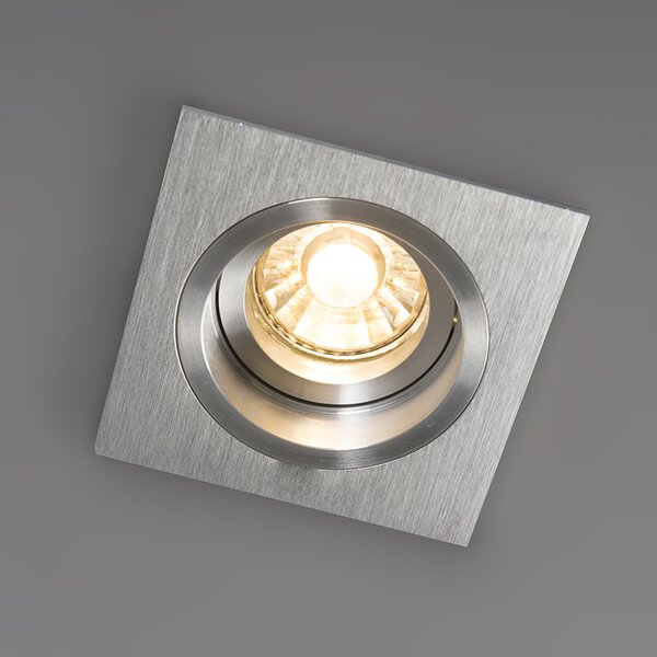 Komplet 6 vgradnih reflektorjev kvadratni aluminij nastavljiv - Chuck