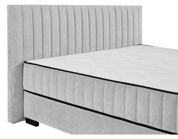 POSTELJA Z VZMETNICO 180 cm x 200 cm , tekstil, leseni material svetlo siva