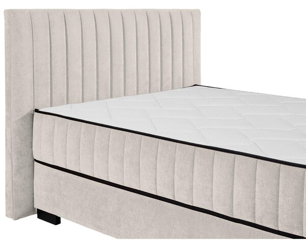 POSTELJA Z VZMETNICO 140 cm x 200 cm , tekstil, leseni material bež