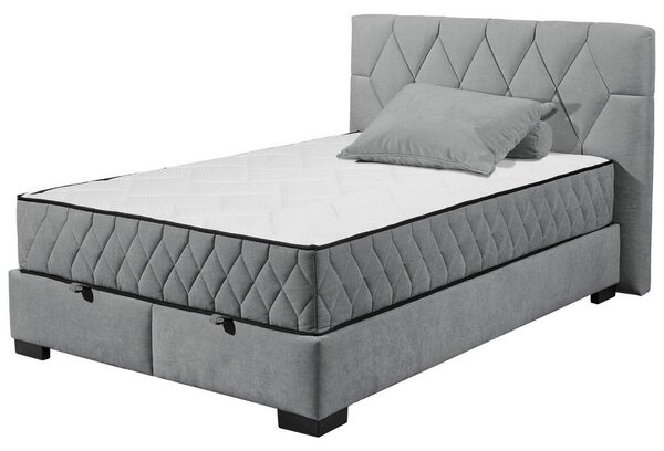 POSTELJA Z VZMETNICO 140 cm x 200 cm , tekstil, leseni material antracit