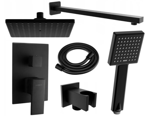 Mexen Uno DR45 podometni tuš komplet, črn - 71435DR45-70
