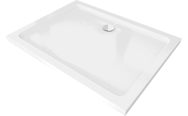 Mexen Flat pravokotni pladenj slim 110 x 90 cm, bel, sifon kromiran - 40109011