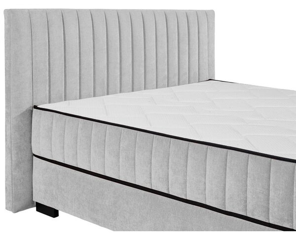POSTELJA Z VZMETNICO 160 cm x 200 cm , tekstil, leseni material svetlo siva