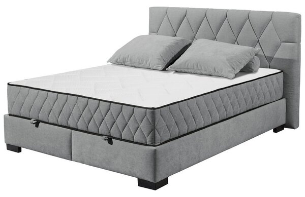 POSTELJA Z VZMETNICO 160 cm x 200 cm , tekstil, leseni material antracit