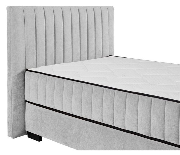 POSTELJA Z VZMETNICO 120 cm x 200 cm , tekstil, leseni material svetlo siva