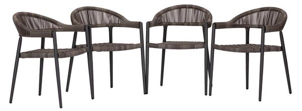 Gardenson Set Vrtnih Stolov Brooklyn, Temno Siva, 4 Kos