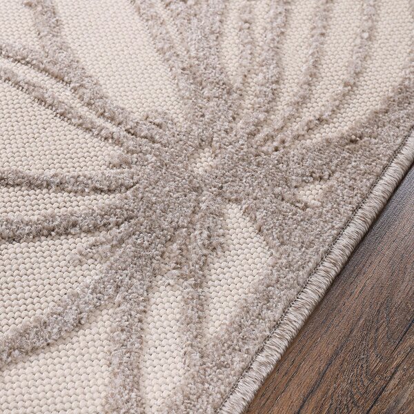 PREPROGA ZA ZUNANJO UPORABO Floral 80/150 cm tkano krem barve, bež
