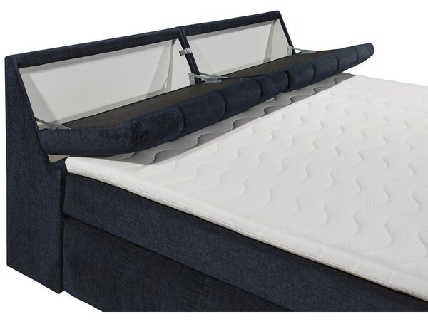 POSTELJA BOXSPRING 200 cm x 240 cm , tekstil, leseni material črna
